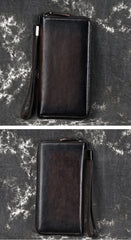 Handmade Leather Men's Zipper Long Wallet Clutch Wallet Wristlet Wallet For Men - iwalletsmen