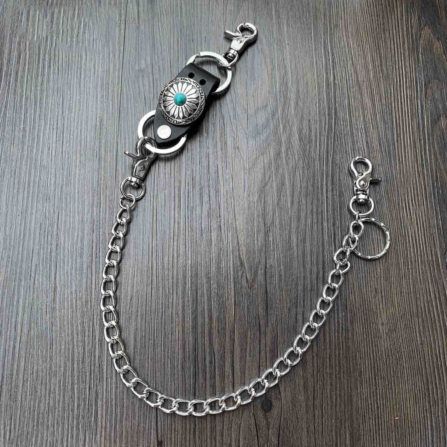 Badass Silver Mens Long Wallet Chain Biker Wallet Chain Pants Chain For Men - iwalletsmen