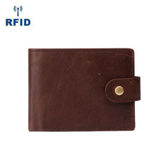 Small Trifold Leather Mens Wallet Brown Wallet Trifold Wallet Driver's License Wallet for Men - iwalletsmen