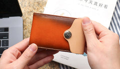 Unique Leather Mens Card Wallet Front Pocket Wallets Small Change Wallet for Men - iwalletsmen