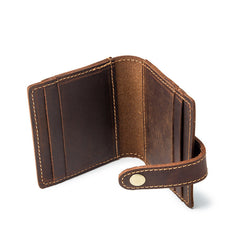 VINTAGE BROWN LEATHER MEN'S FRONT POCKET WALLETs Dark Brown SLIM CARD billfold WALLET SMALL WALLET FOR MEN - iwalletsmen