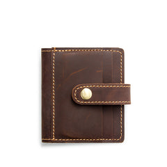 VINTAGE BROWN LEATHER MEN'S FRONT POCKET WALLETs Dark Brown SLIM CARD billfold WALLET SMALL WALLET FOR MEN - iwalletsmen