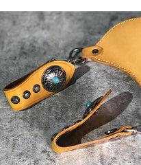 Cool Tan LEATHER MEN'S Small Messenger Bag Waist BAG Belt pouch Green Belt Bag FOR MEN - iwalletsmen