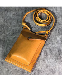 Cool Tan LEATHER MEN'S Small Messenger Bag Waist BAG Belt pouch Green Belt Bag FOR MEN - iwalletsmen