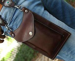 Cool Tan LEATHER MEN'S Small Messenger Bag Waist BAG Belt pouch Green Belt Bag FOR MEN - iwalletsmen