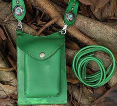 Cool Tan LEATHER MEN'S Small Messenger Bag Waist BAG Belt pouch Green Belt Bag FOR MEN - iwalletsmen