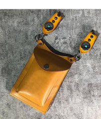 Cool Tan LEATHER MEN'S Small Messenger Bag Waist BAG Belt pouch Green Belt Bag FOR MEN - iwalletsmen