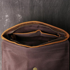 Vintage Black LEATHER MENS Ipad Courier Bag SIDE BAG Casual Brown MESSENGER BAG FOR MEN - iwalletsmen