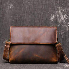 Vintage Black LEATHER MENS Ipad Courier Bag SIDE BAG Casual Brown MESSENGER BAG FOR MEN - iwalletsmen