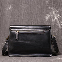 Vintage Black LEATHER MENS Ipad Courier Bag SIDE BAG Casual Brown MESSENGER BAG FOR MEN - iwalletsmen