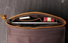Vintage Black LEATHER MENS Ipad Courier Bag SIDE BAG Casual Brown MESSENGER BAG FOR MEN - iwalletsmen