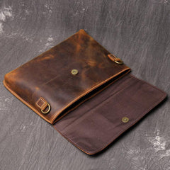 Vintage Black LEATHER MENS Ipad Courier Bag SIDE BAG Casual Brown MESSENGER BAG FOR MEN - iwalletsmen