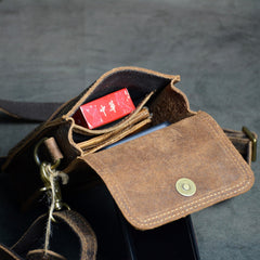 Vintage Brown LEATHER MEN Belt Pouch Phone Belt Bag Waist BAG Mini Side Bag FOR MEN