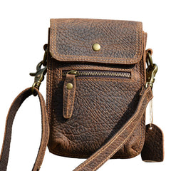 Vintage Brown LEATHER MEN Belt Pouch Phone Belt Bag Waist BAG Mini Side Bag FOR MEN