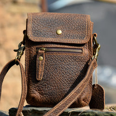 Vintage Brown LEATHER MEN Belt Pouch Phone Belt Bag Waist BAG Mini Side Bag FOR MEN