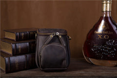Brown Leather Mens Belt Bag Mini Shoulder Bag Vintage Waist Pouch Side Bags For Men