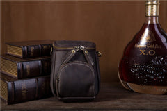 Black Coffee Leather Mens Belt Bag Mini Shoulder Bag Vintage Waist Pouch Side Bags For Men