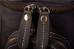 Black Coffee Leather Mens Belt Bag Mini Shoulder Bag Vintage Waist Pouch Side Bags For Men