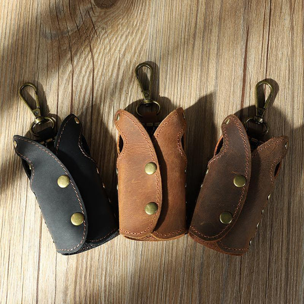 Vintage Leather Mens Key Wallet Car Key Holders with Belt Clip for Men - iwalletsmen