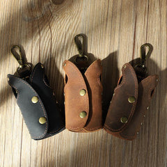 Vintage Brown Leather Mens Key Wallet Car Key Holders with Belt Clip for Men - iwalletsmen