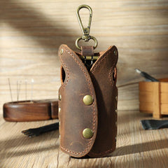Vintage Brown Leather Mens Key Wallet Car Key Holders with Belt Clip for Men - iwalletsmen