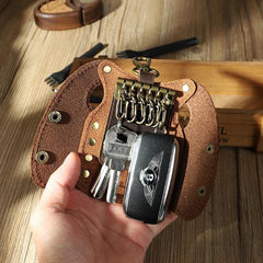 Vintage Leather Mens Key Wallet Car Key Holders with Belt Clip for Men - iwalletsmen