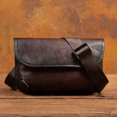 Vintage Brown Leather iPad Side Bag Messenger Bags Crossbody Purse for Men