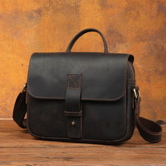 Vintage Brown Leather iPad Side Bag Messenger Bags Satchel Crossbody Purse for Men