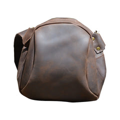 Vintage Black Small Leather Messenger Bag Men's Side Bag Around Phone Bag Courier Bag For Men