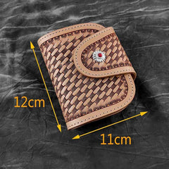 Vintage Handmade Beige Leather Men's billfold Wallet Bifold Biker Chain Wallet For Men - iwalletsmen