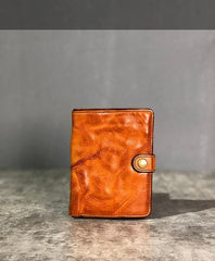 Vintage Handmade Black Leather Mens billfold Leather Wallet Men Tan Bifold Small Wallets for Men - iwalletsmen