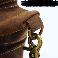 Vintage Large Leather Mens Sling Bag Brown Sling Pack Sling Backpack for Men - iwalletsmen