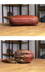 Vintage Leather Mens Clutch Cool Handmade Wallet Triple Zippers Clutch Wristlet Wallet for Men - iwalletsmen