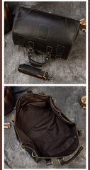 Vintage Leather Mens Large Weekender Bag Doctor Bag Style Travel Bag Duffle Bag