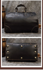 Vintage Leather Mens Large Weekender Bag Doctor Bag Style Travel Bag Duffle Bag