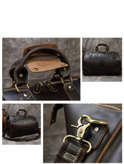 Vintage Leather Mens Large Weekender Bag Doctor Bag Style Travel Bag Duffle Bag