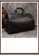 Vintage Leather Mens Large Weekender Bag Doctor Bag Style Travel Bag Duffle Bag