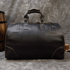 Vintage Leather Mens Large Weekender Bag Doctor Bag Style Travel Bag Duffle Bag