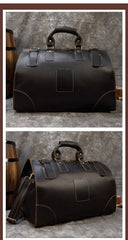 Vintage Leather Mens Large Weekender Bag Doctor Bag Style Travel Bag Duffle Bag