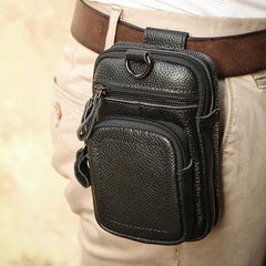 Vintage Leather Mens Phone Holster Belt Pouch Brown Waist Pouch Belt Bags For Men