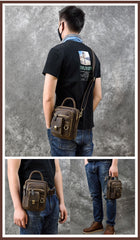 Small Vertical Waist Bag Coffee - Interior View