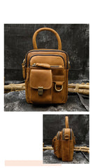 Mens Vintage Crossbody Handbag - Main Compartment Detail