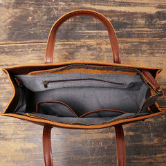 Vintage Mens Womens Leather Large Brown Tote Handbag Shoulder Tote Purse Tote Bag For Men - iwalletsmen