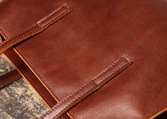 Vintage Mens Womens Leather Large Brown Tote Handbag Shoulder Tote Purse Tote Bag For Men - iwalletsmen
