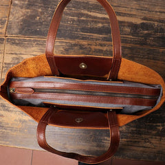Vintage Mens Womens Leather Large Brown Tote Handbag Shoulder Tote Purse Tote Messenger Bag For Men - iwalletsmen