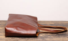 Vintage Mens Womens Leather Large Brown Tote Handbag Shoulder Tote Purse Tote Messenger Bag For Men - iwalletsmen