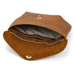 Vintage Small Leather Mens Side Bag Convertible Clutch Wristlet Shoulder Bag for Men