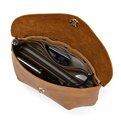 Vintage Small Leather Mens Side Bag Convertible Clutch Wristlet Shoulder Bag for Men