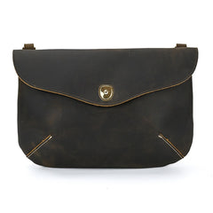 Vintage Small Leather Mens Side Bag Convertible Clutch Wristlet Shoulder Bag for Men