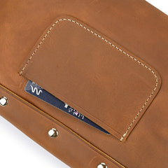 Vintage Small Leather Mens Side Bag Convertible Clutch Wristlet Shoulder Bag for Men